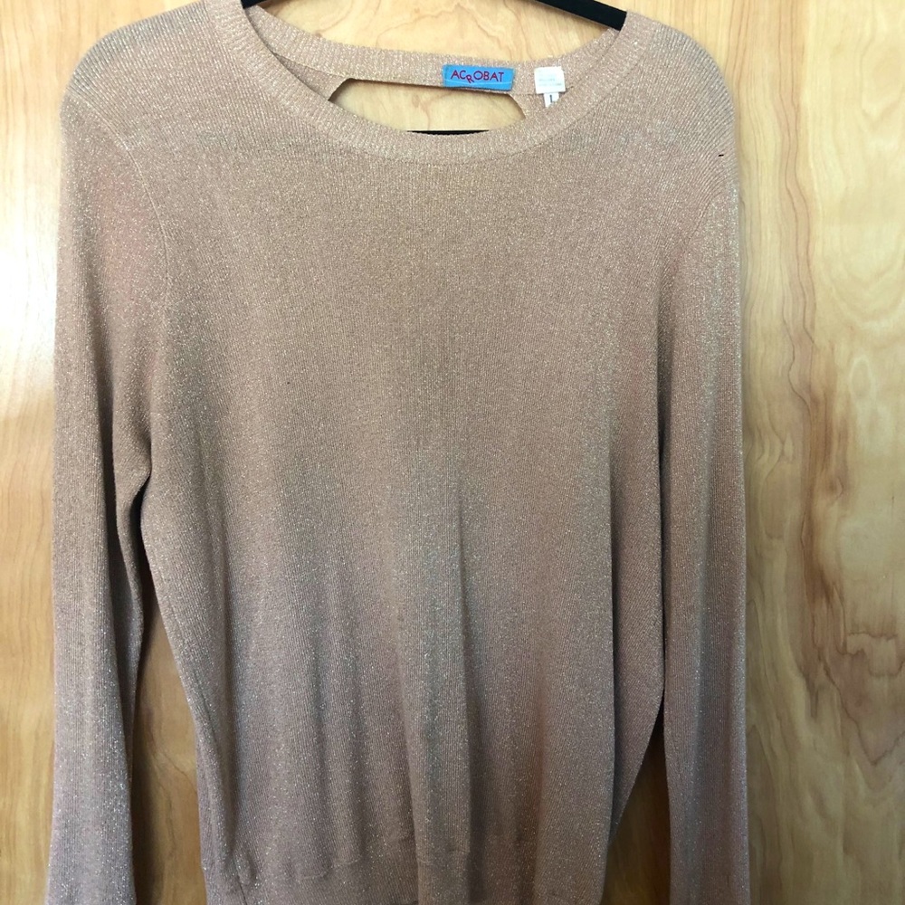 Open-back, champagne sweater